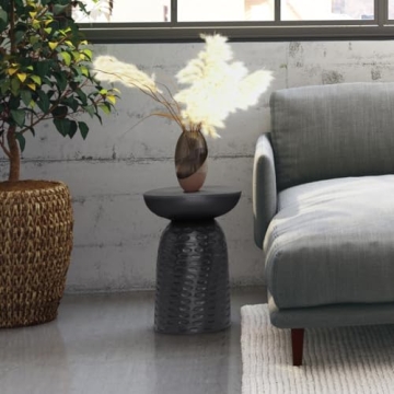 SIMPLIHOME Boyd Solid Mango Wood Accent Table in Black