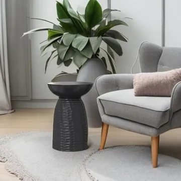 SIMPLIHOME Boyd Solid Mango Wood Accent Table in Black