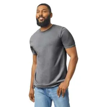 Gildan Adult Softstyle Cotton T-Shirt, Style G64000, Multipack, Charcoal (2-Pack), Large