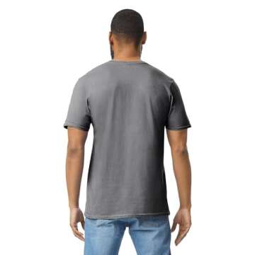 Gildan Adult Softstyle Cotton T-Shirt, Style G64000, Multipack, Charcoal (2-Pack), Large