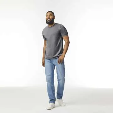 Gildan Adult Softstyle Cotton T-Shirt, Style G64000, Multipack, Charcoal (2-Pack), Large