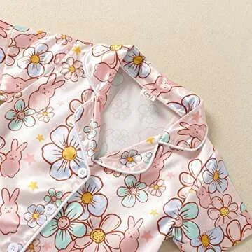 MAINESAKA Baby Girls Summer Silk Satin Pajamas Set