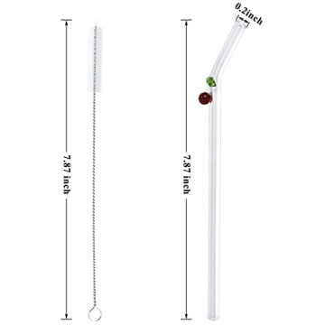 Cute Reusable Glass Straws - Eco-Friendly and Stylish