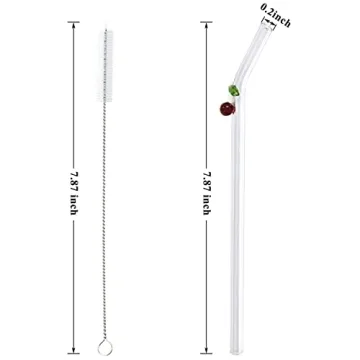 Cute Reusable Glass Straws - Eco-Friendly and Stylish