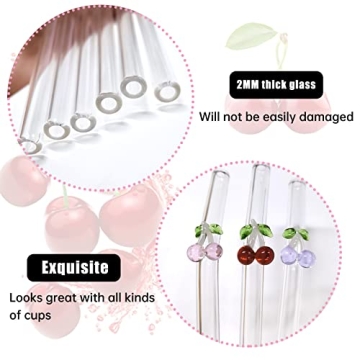 Cute Reusable Glass Straws - Eco-Friendly and Stylish