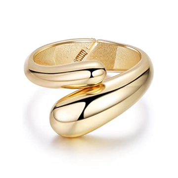 Long Tiantian Gold Bangle - Chunky Gold Cuff Bracelets for Women - Non Tarnish Trendy Jewelry Gifts