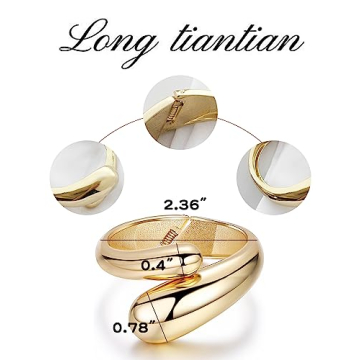 Long Tiantian Gold Cuff Bracelet for Women - Non Tarnish Jewelry