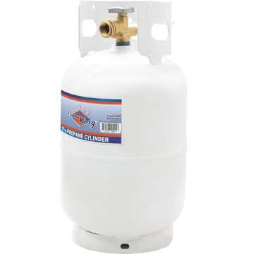 Flame King 10LB Steel Propane Tank for Grilling & Camping