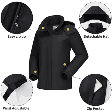 Women's Winter Ski Jacket Warm Waterproof Fleece Coat