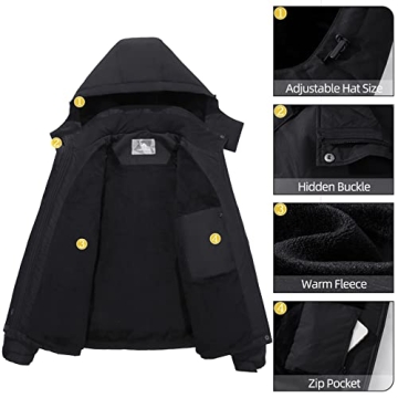 Women's Winter Ski Jacket Warm Waterproof Fleece Coat