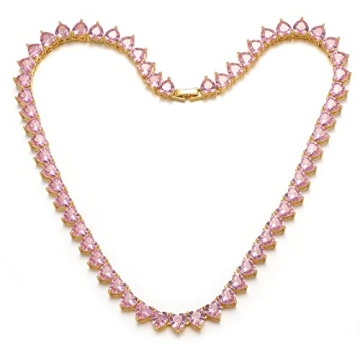 Feel Style Heart Tennis Necklace - 18K Gold Plated