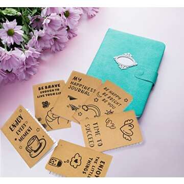 Inspirational Notepads Kraft Paper Notebooks,Mini Happy Journal Notebooks Bulk Small Pocket Notepads...