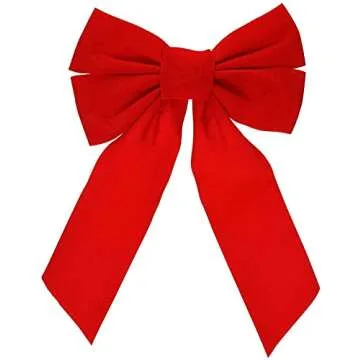 DuraCasa Red Velvet Christmas Wreath Bows 10 Pack - 9" W X 13" L - Holiday Bows Christmas Decorations - Holiday Decor for Outdoor or Indoor Use - Ideal for Christmas Garland, Large Gifts and Parties