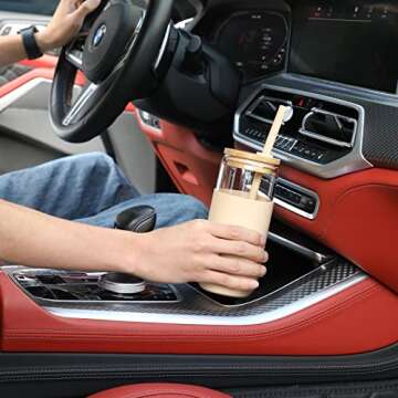 Stylish 20oz Glass Tumbler with Silicone Sleeve and Lid