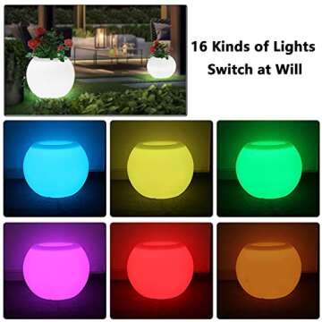 Enhance Your Home Decor with a Waterproof LED Colorful Flower Pot - Perfect for Indoor and Outdoor P...
