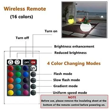 Enhance Your Home Decor with a Waterproof LED Colorful Flower Pot - Perfect for Indoor and Outdoor Plants, with Remote Control.