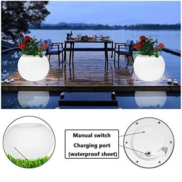 Enhance Your Home Decor with a Waterproof LED Colorful Flower Pot - Perfect for Indoor and Outdoor Plants, with Remote Control.