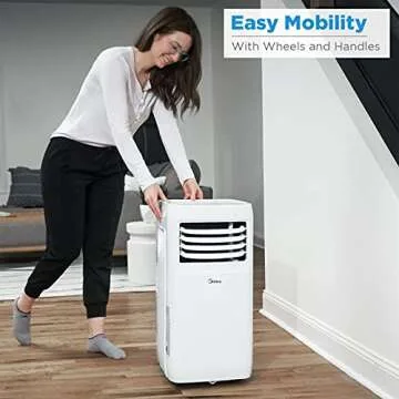 Midea 8,000 BTU ASHRAE (5,300 BTU SACC) Portable Air Conditioner, Cools up to 175 Sq. Ft., with Dehumidifier & Fan mode, Easy- to-use Remote Control & Window Installation Kit Included