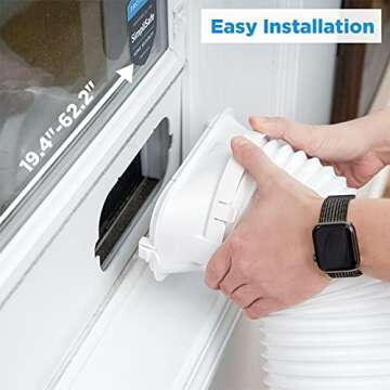 Midea 8,000 BTU ASHRAE (5,300 BTU SACC) Portable Air Conditioner, Cools up to 175 Sq. Ft., with Dehumidifier & Fan mode, Easy- to-use Remote Control & Window Installation Kit Included