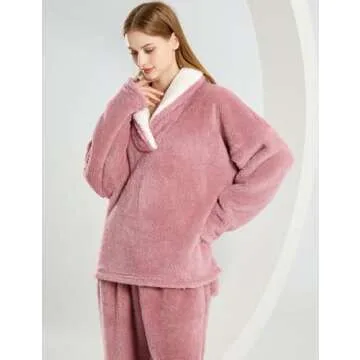 Cozy Fluffy Pajamas Set for Women - Winter Comfort