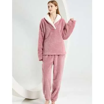Cozy Fluffy Pajamas Set for Women - Winter Comfort