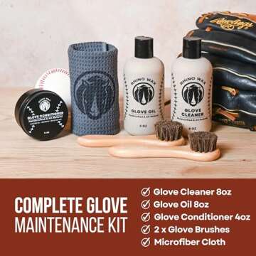 Rhino Wax - Baseball Glove Conditioner Complete Maintenance Kit - All-in-One Care Set