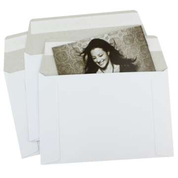 EcoSwift 100 9 x 11.5 Photo Mailers Stay Flats White Cardboard Self Seal Envelopes 9x11.5