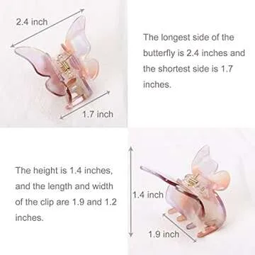 NAISIER Butterfly Hair Clips - Eco-friendly 3 Pack