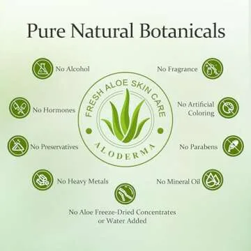 Aloderma 99% Organic Aloe Vera Gel for Face Made within 12 Hours of Harvest - Natural Hydrating Pure Aloe Vera Gel for Soothing Skincare - Moisturizing Aloe Gel for Skin, Face, & Sensitive Skin, 4oz