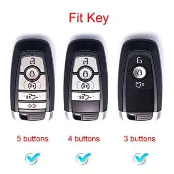 Royalfox™ 3D Bling Keyless Entry Remote Smart Key Fob Case Cover for Ford Models 2017-2022