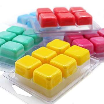 DGQ Wax Melt Molds - 50 Packs Clear Empty Plastic Wax Melt Clamshells for Wickless Wax Melt Candles
