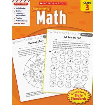 Scholastic Success With - Grade 3 Complete Set (7 books): Multiplication&Division 3, Math 3, Math Te...