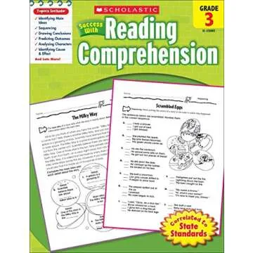 Scholastic Success With - Grade 3 Complete Set (7 books): Multiplication&Division 3, Math 3, Math Tests 3, Grammar 3, Reading Comprehension 3, Reading Tests 3 and Writing 3
