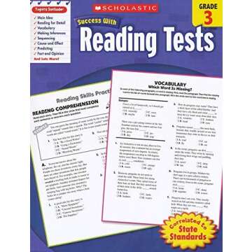 Scholastic Success With - Grade 3 Complete Set (7 books): Multiplication&Division 3, Math 3, Math Tests 3, Grammar 3, Reading Comprehension 3, Reading Tests 3 and Writing 3