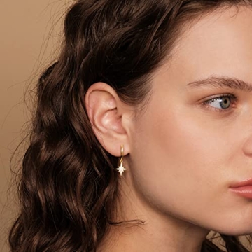 PAVOI 14K Gold Star Huggie Earrings - Stylish & Sustainable