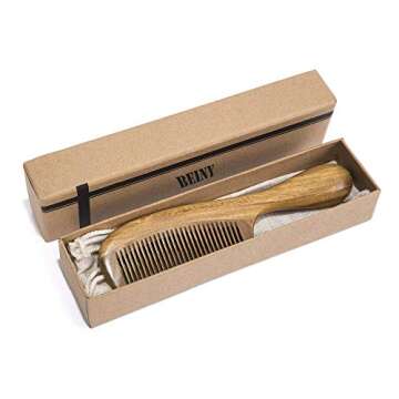 BEINY Sandalwood Hair Comb - Anti Static Ergonomic Design