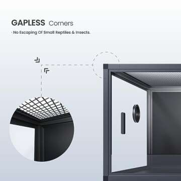 Phailozoo 50 Gallon Bearded Dragon Tank for Easy Setup