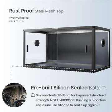 Phailozoo 50 Gallon Bearded Dragon Tank for Easy Setup