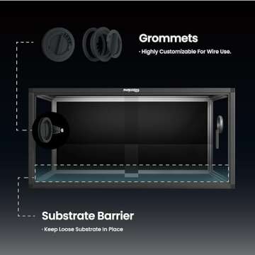 Phailozoo 50 Gallon Bearded Dragon Tank for Easy Setup