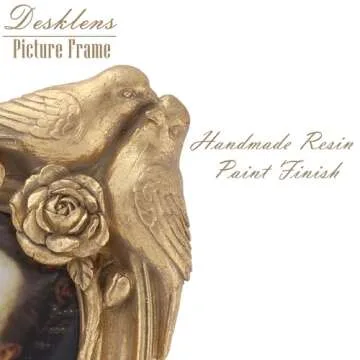 Desklens Gold Vintage Picture Frame 4x6 Elegant Design