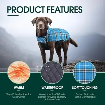 Reversible Dog Coat – Waterproof Blue Winter Jacket