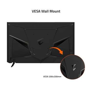 Gigabyte AORUS FV43U 43" 144Hz 2160p HBR3, NVIDIA G-SYNC Compatible, Exclusive Built-in ANC, 3840x2160 Display, 1ms Response Time, HDR, 96% DCI-P3, 1 DisplayPort 1.4, 2 HDMI 2.1, 2 USB 3.0, 1 USB C