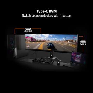 Gigabyte AORUS FV43U 43" 144Hz 2160p HBR3, NVIDIA G-SYNC Compatible, Exclusive Built-in ANC, 3840x2160 Display, 1ms Response Time, HDR, 96% DCI-P3, 1 DisplayPort 1.4, 2 HDMI 2.1, 2 USB 3.0, 1 USB C