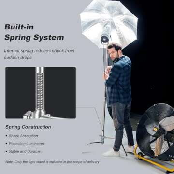 Soonpho Heavy Duty C-Stand Kit,Stainless Steel Photography Light Stand,Adjustable 5-10.8 feet Sturdy Tripod for Studio Softbox, Monolights,LED Light,Reflector, Umbrella