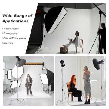 Soonpho Heavy Duty C-Stand Kit,Stainless Steel Photography Light Stand,Adjustable 5-10.8 feet Sturdy Tripod for Studio Softbox, Monolights,LED Light,Reflector, Umbrella