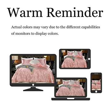 Duvet Cover Silky Satin Luxury Royal Hotel Silk Like Pink Satin Bedding Set 1 Duvet Cover 2 Pillowcases (A-Pink, Queen)