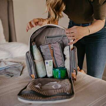 Parker Baby Cloth Diaper Wet Dry Bag - Waterproof Reusable Diaper Bag Accessory with Mesh Organizer and Zippered Pocket for Soiled or Wet Clothes, Diapers, Wipes, Swimsuits