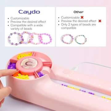 Caydo Bead Spinner with Bead Board, G1 Electric Channel Bracelet Spinner for Bracelets Designing and...