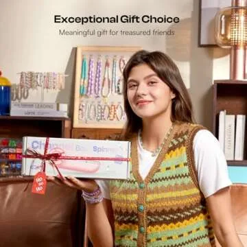 Caydo Bead Spinner with Bead Board, G1 Electric Channel Bracelet Spinner for Bracelets Designing and Making, Suitable for Clay Beads, Pony Beads, Seed Beads & Round Beads