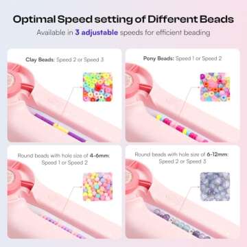 Caydo Bead Spinner with Bead Board, G1 Electric Channel Bracelet Spinner for Bracelets Designing and Making, Suitable for Clay Beads, Pony Beads, Seed Beads & Round Beads